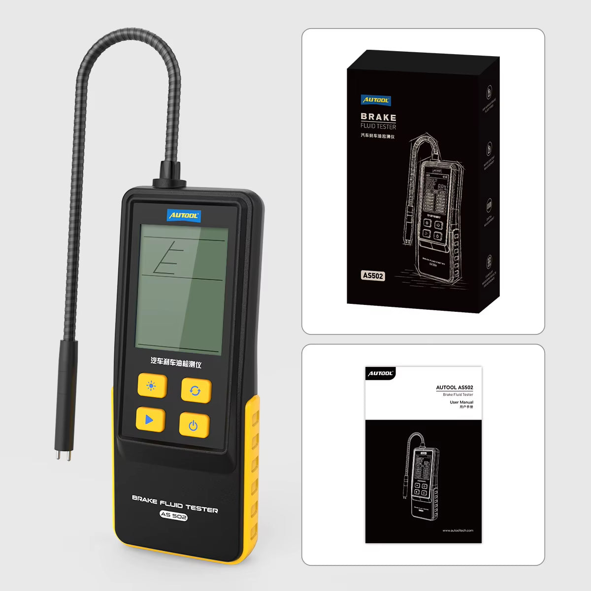 AUTOOL AS502 Digital Brake Fluid Tester for Automotive Use with 2.8-Inch LCD Display