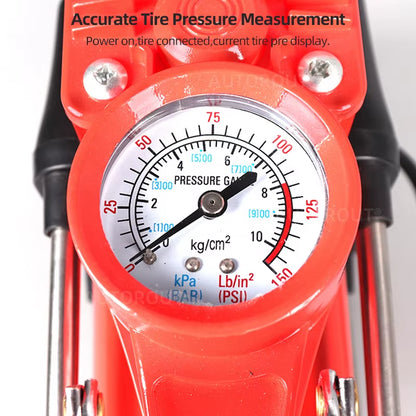 Premium 12V Metal Double Cylinder 150W Portable Car Tire Inflator with Automatic Digital Pressure Gauge