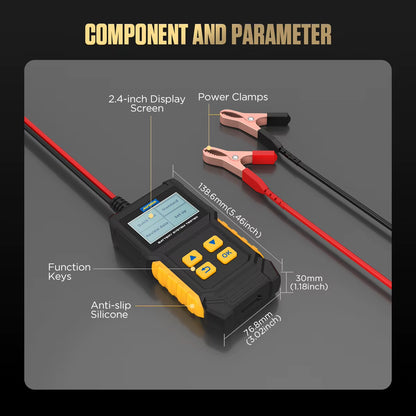 AUTOOL BT360 Digital 12V Battery Diagnosis Analyzer and Capacity Meter for Automotive Testing