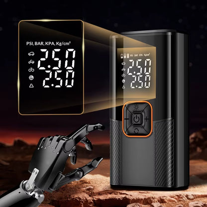 Powerful 150PSI Portable Battery-Operated Air Compressor with Tire Pressure Monitoring and LED Display