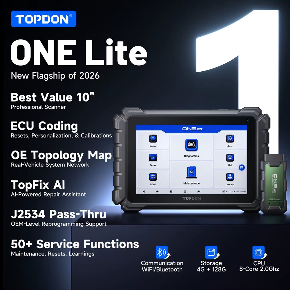 2026 TOPDON One Lite Universal Automotive Diagnostic Scanner for Android - OBD2 ECU Coding and Comprehensive System Diagnostics