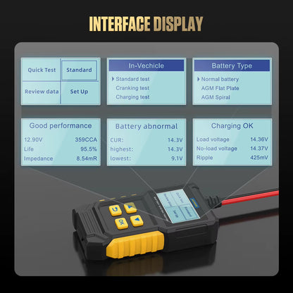 AUTOOL BT360 Digital 12V Battery Diagnosis Analyzer and Capacity Meter for Automotive Testing