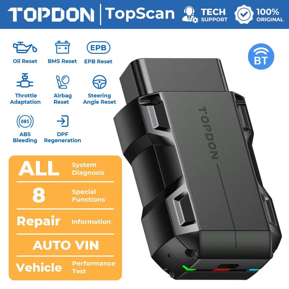 TOPDON Topscan Lite Smart Diagnostic Tool with Bluetooth OBD2 Code Reader and DTC Repair Guide
