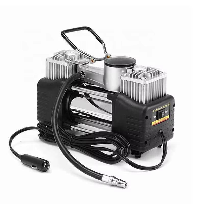 Premium 12V Metal Double Cylinder 150W Portable Car Tire Inflator with Automatic Digital Pressure Gauge
