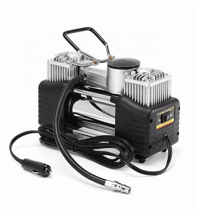 Premium 12V Metal Double Cylinder 150W Portable Car Tire Inflator with Automatic Digital Pressure Gauge